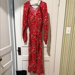Knox Rose Red Floral Long Sleeve Dress